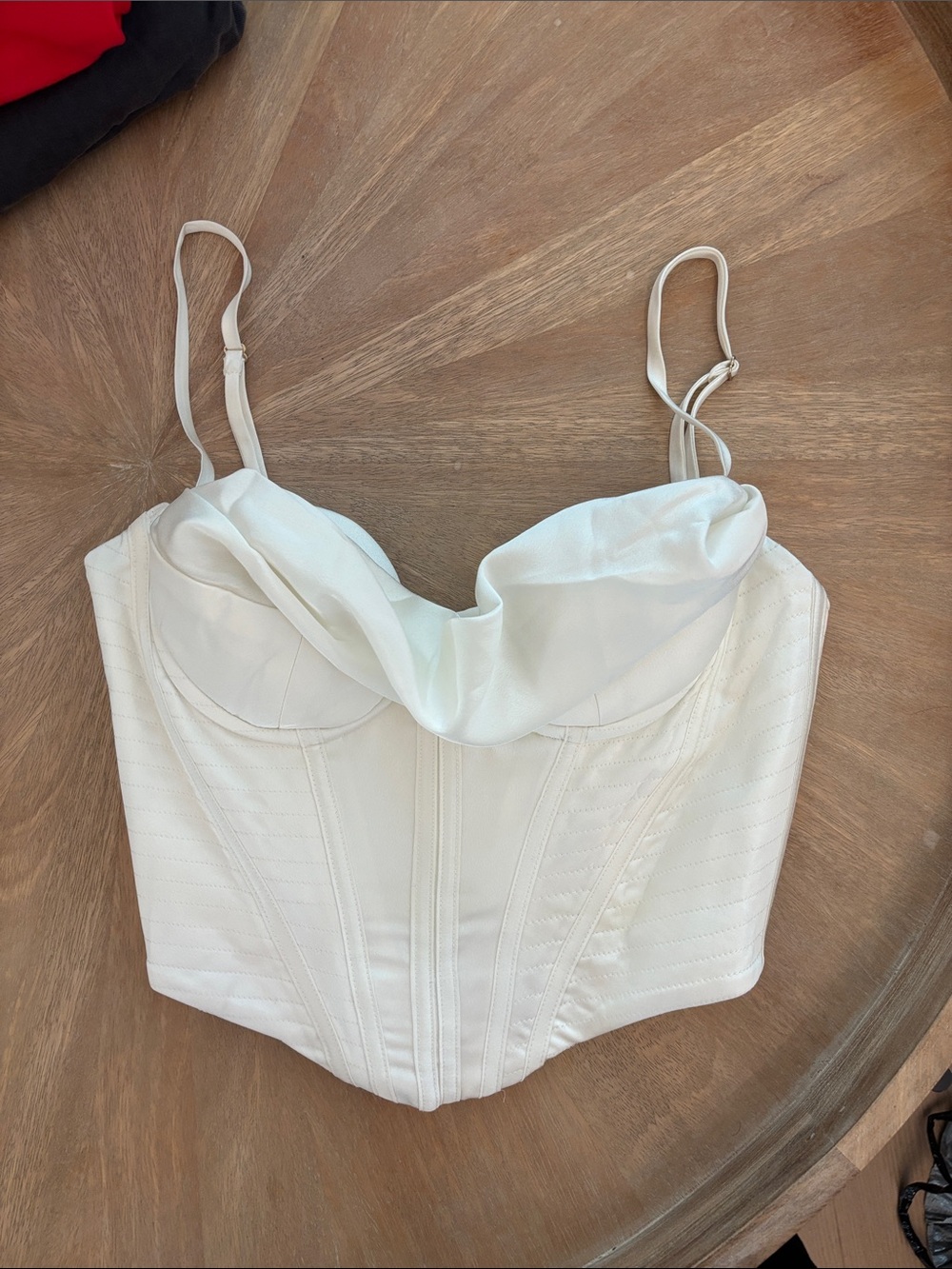 White Draped Bustier Corset Top